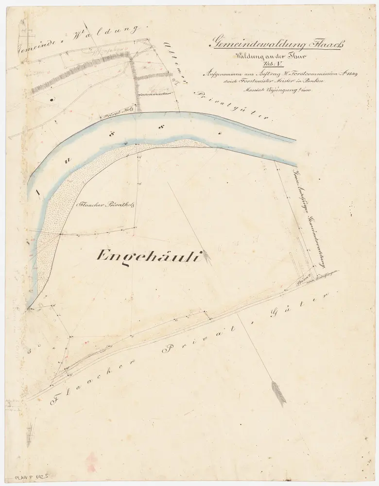 Flaach, Volken, Kleinandelfingen: Gemeindewaldung Flaach: Flaach: Engi (Engehäuli); Grundriss (Tab. V)