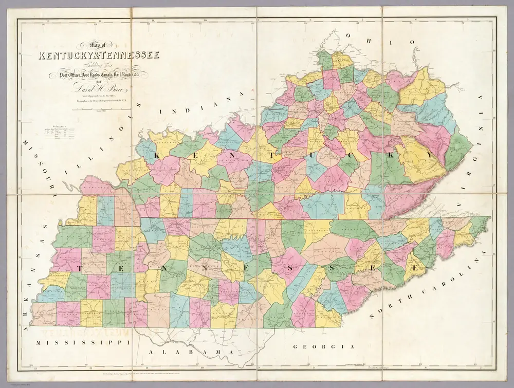 Map of Kentucky & Tennessee.