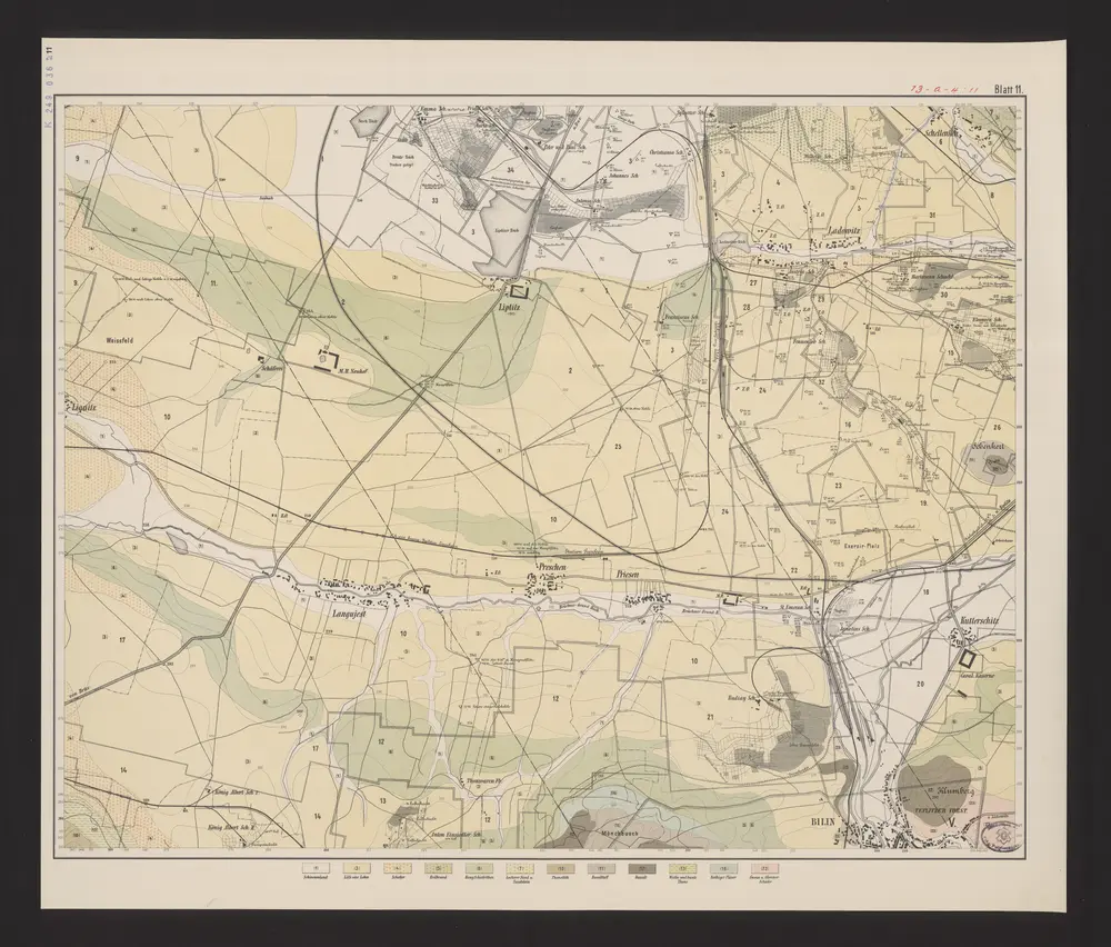 Geologische und Gruben-Revier-Karte des Kohlenbeckens von Teplitz-Dux-Brüx