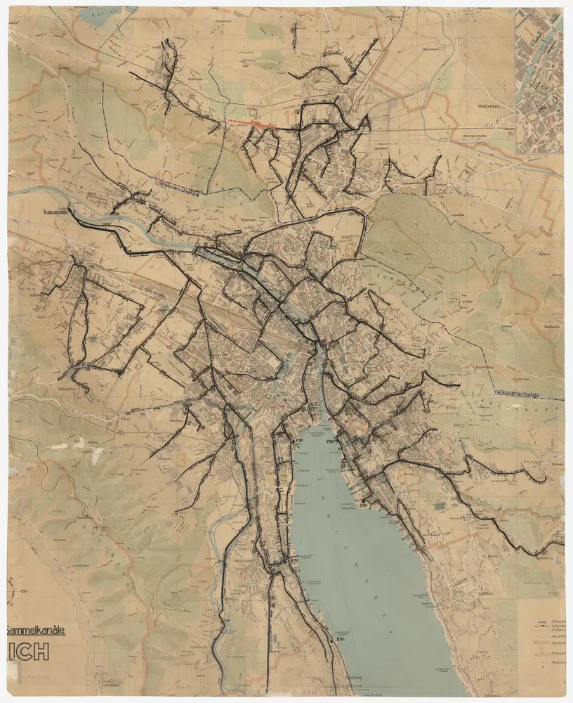 Zollikon, Kilchberg, Zürich: Sammelkanäle; Situationsplan