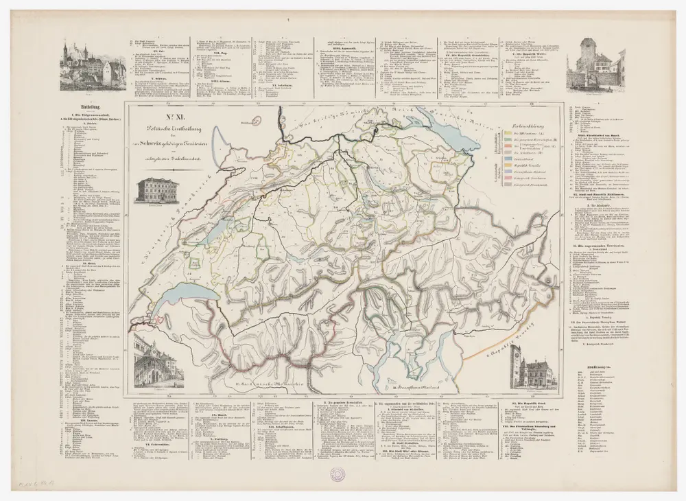 Geologische Spezialkarte des Grossherzogtums Baden, Blatt 144: Stühlingen: Karte XI: Politische Einteilung der zur Schweiz gehörigen Territorien im 18. Jahrhundert