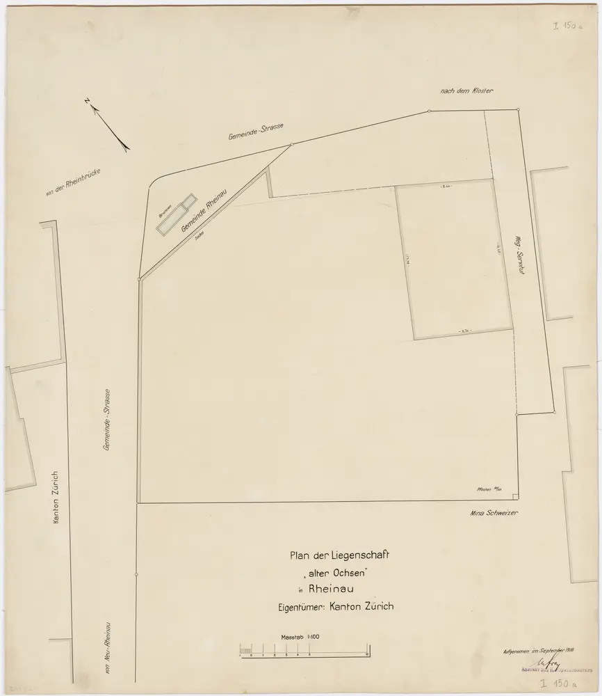 Gemeinde Rheinau: Dem Kanton Zürich gehörende Liegenschaft Alter Ochsen; Grundriss