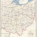 Post Route Map of the State of Ohio Showing Post Offices ... August 15, 1960.