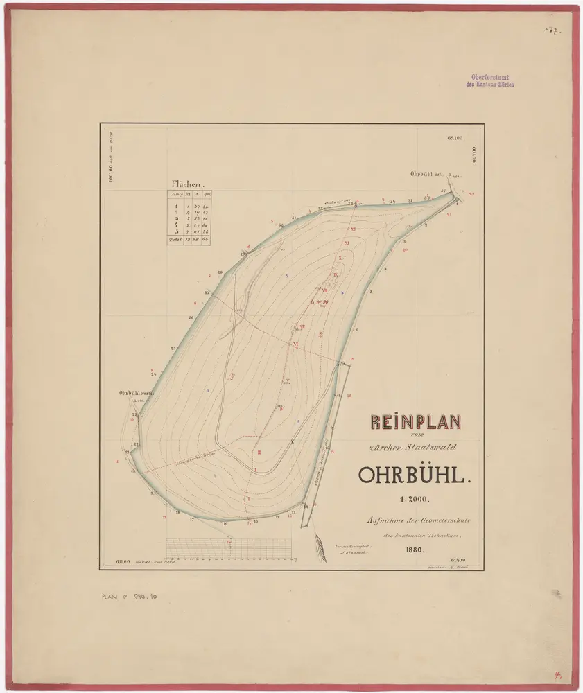 Winterthur, Seen, Oberwinterthur: Staatswaldungen: Oberwinterthur: Orbüel (Ohrbühl); Grundriss (Nr. 7: Reinplan)