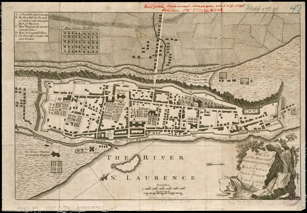 Plan of the town and fortifications of Montreal or Ville Marie in Canada