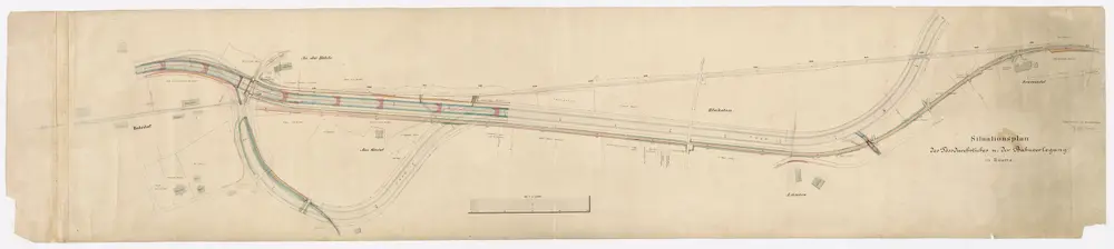 Tössdurchstich und Bahnverlegung in Bauma; Situationsplan