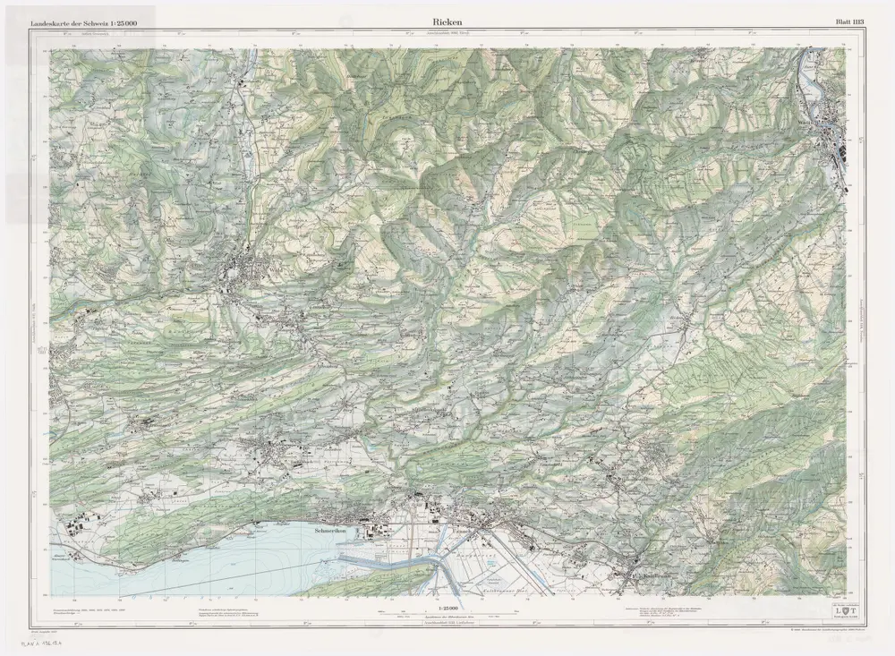 Landeskarte der Schweiz 1 : 25000: Den Kanton Zürich betreffende Blätter: Blatt 1113: Ricken SG