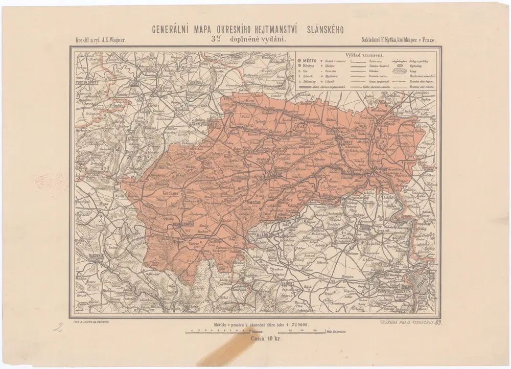 Generální mapa okresního hejtmanství Slánského [sic]