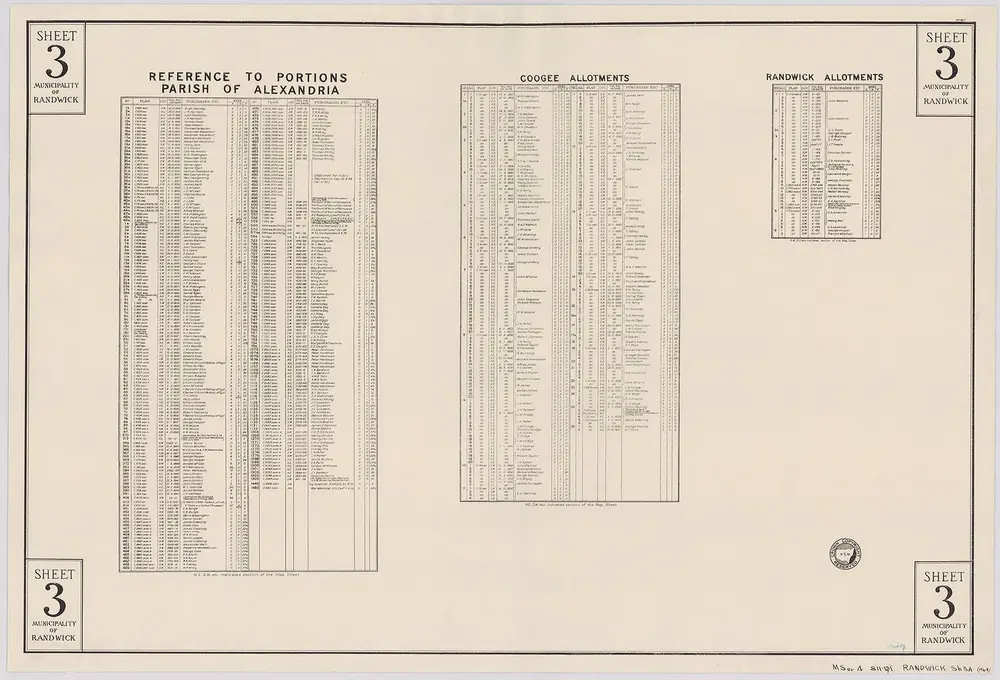 Randwick, 1949, sheet 3A(9) (b&w)