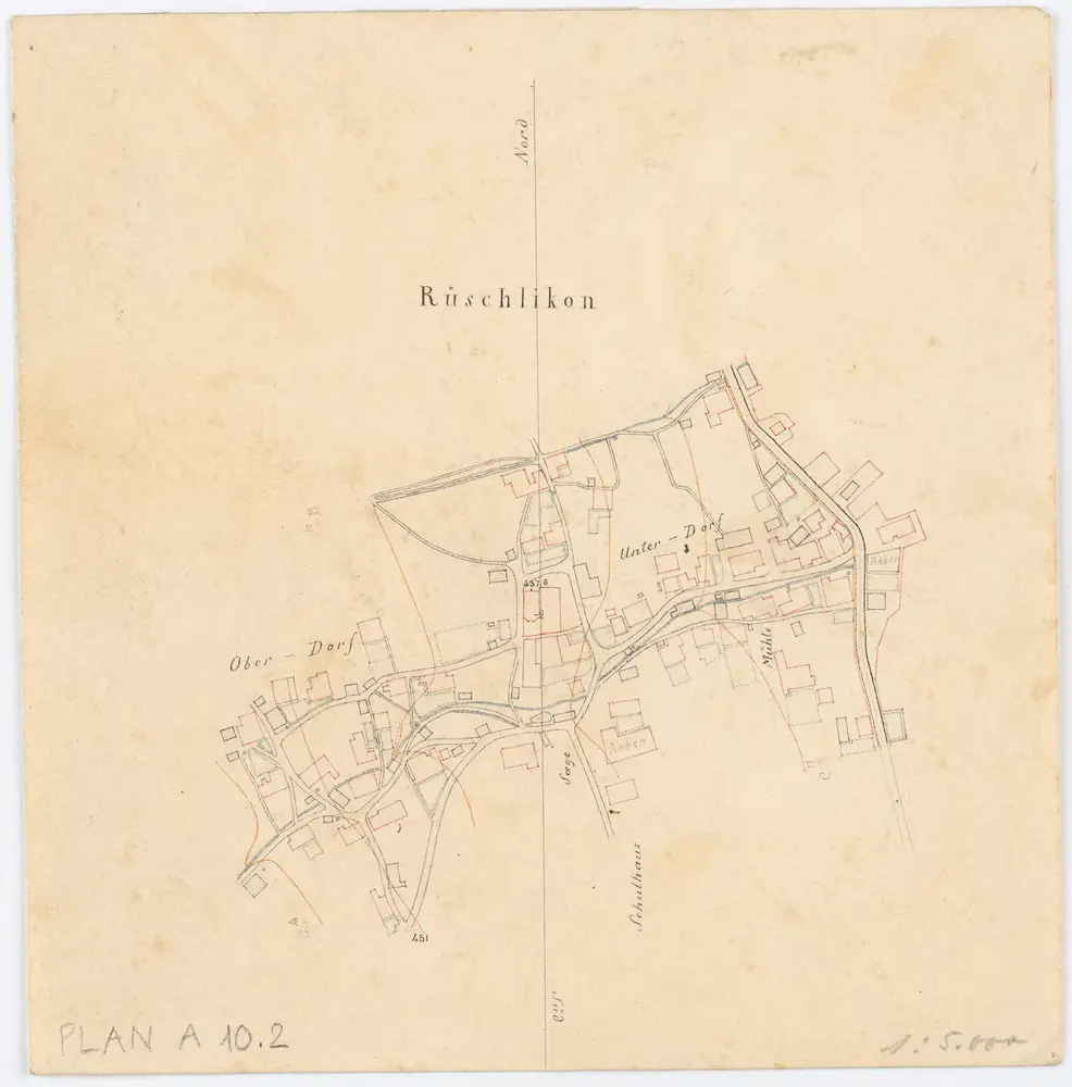 Vorlagen für die Topographische Karte des Kantons Zürich (Wild-Karte): Bezirk Horgen: Ortsplan: Rüschlikon