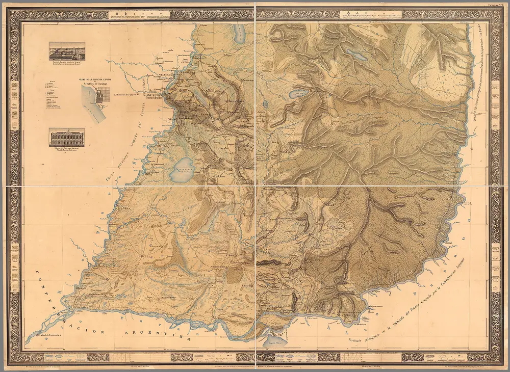 (Southern Sheet)  Carte Topographique de la Republique du Paraguay . . . 1873.