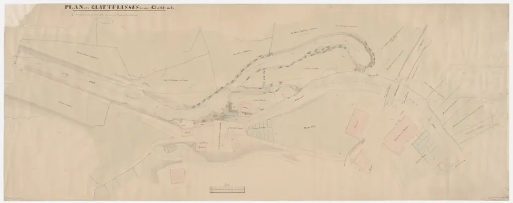 Opfikon: Glatt bei der Mühle Schlatter in Glattbrugg; Situationsplan