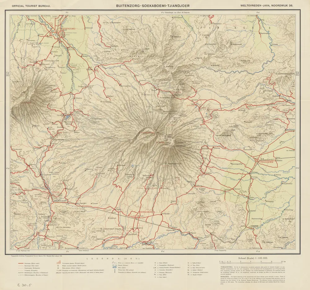 Buitenzorg-Soekaboemi-Tjiandjoer / Topografische Inrichting, Batavia