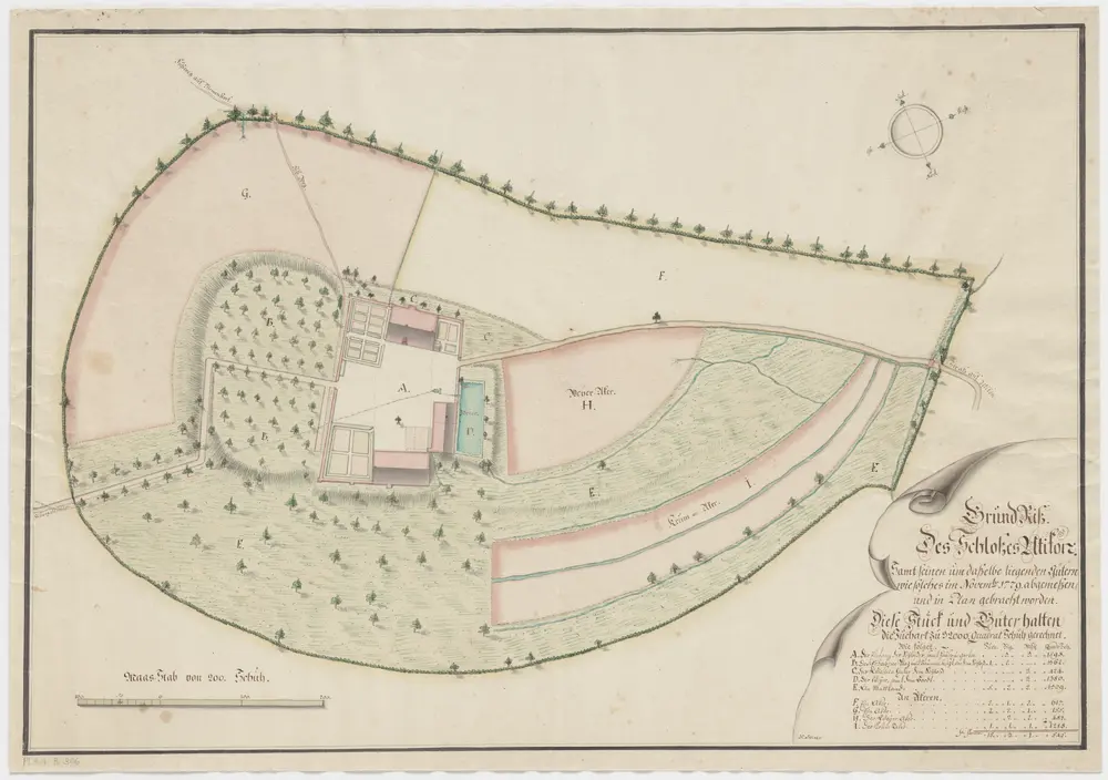 Uitikon: Schloss mit dazugehörenden Gütern; Grundriss