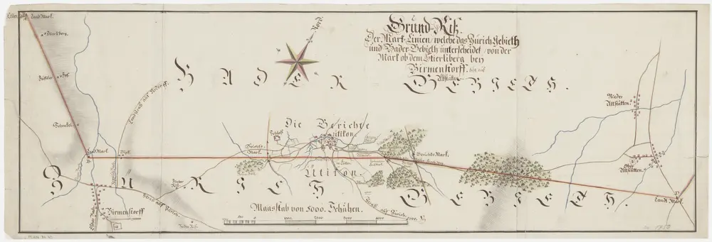 Grenze zwischen dem Zürcher Gebiet und der Grafschaft Baden vom Stierliberg bis Altstetten; Grundriss