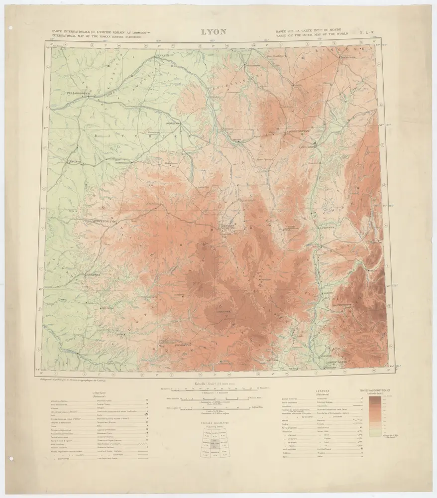 Carte internationale de l'Empire Romain au 1:1,000,000 E