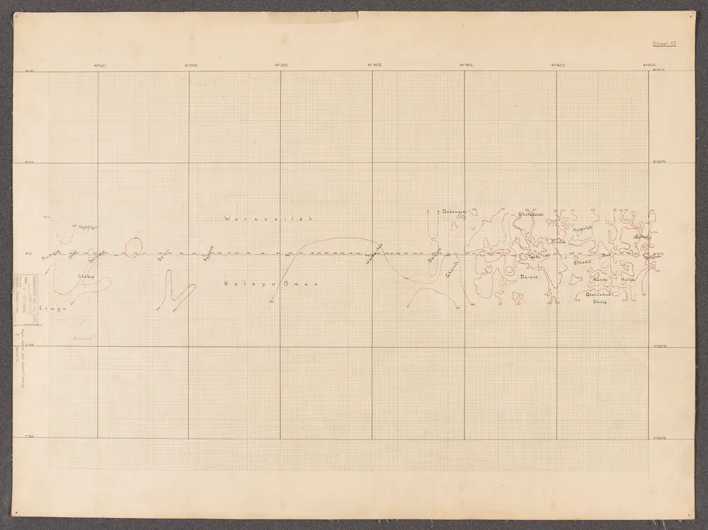 Somaliland. Anglo-Italian Boundary Commission 1929-1930.' 'British Field sheets' - War Office ledger. Series A (WOOS/33/2/1/5)