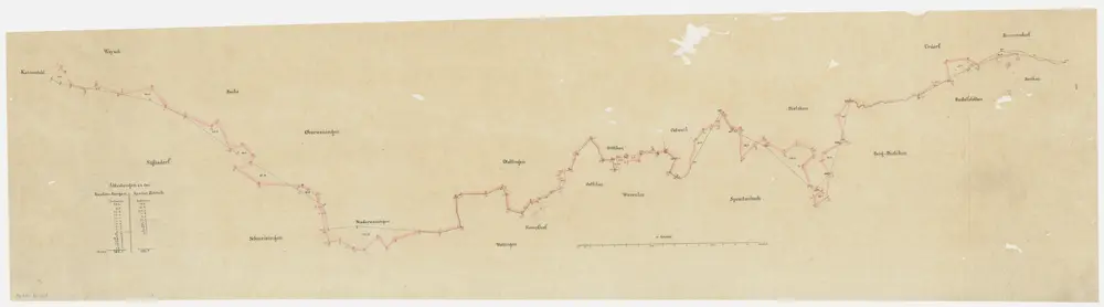 Landabtretungen zwischen den Kantonen Zürich und Aargau von Kaiserstuhl AG bis Birmensdorf; Grundriss