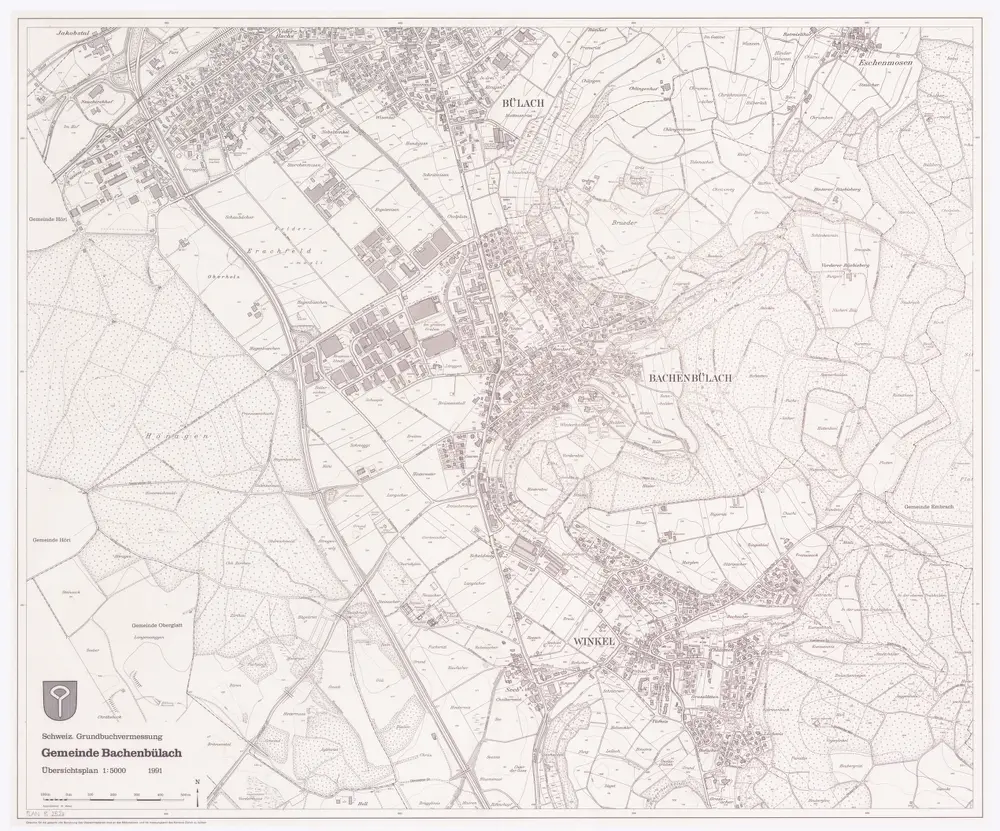 Bachenbülach: Gemeinde; Übersichtsplan (Schweizerische Grundbuchvermessung)