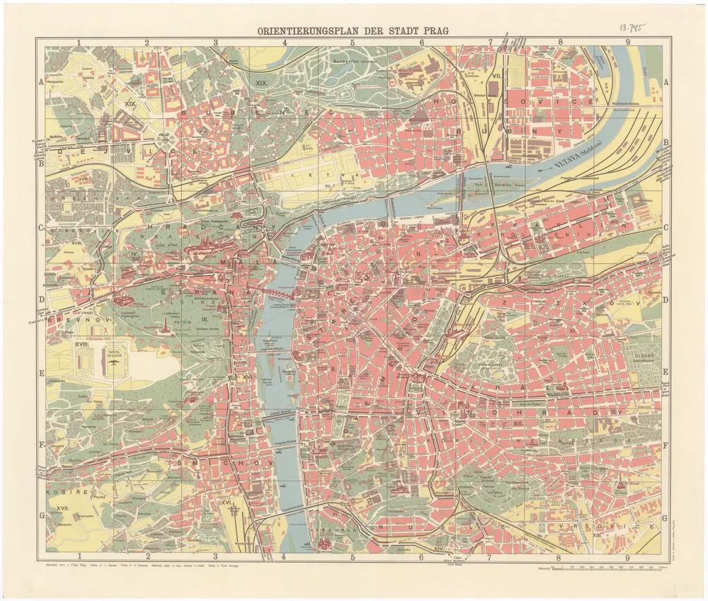 Orientierungsplan der Stadt Prag