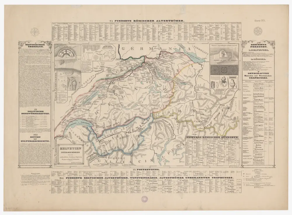 Geologische Spezialkarte des Grossherzogtums Baden, Blatt 144: Stühlingen: Karte I: Helvetien unter den Römern bis gegen die Mitte des 5. Jahrhunderts