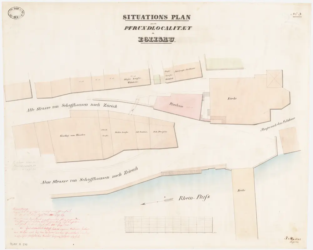 Eglisau: Pfrundlokalität mit Kirche und Pfarrhaus; Grundriss (Nr. 3)