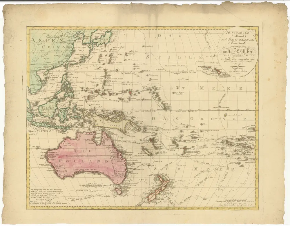 Australien (Südland) auch Polynesien oder Inselwelt, insgemein fünfte Welttheil genannt