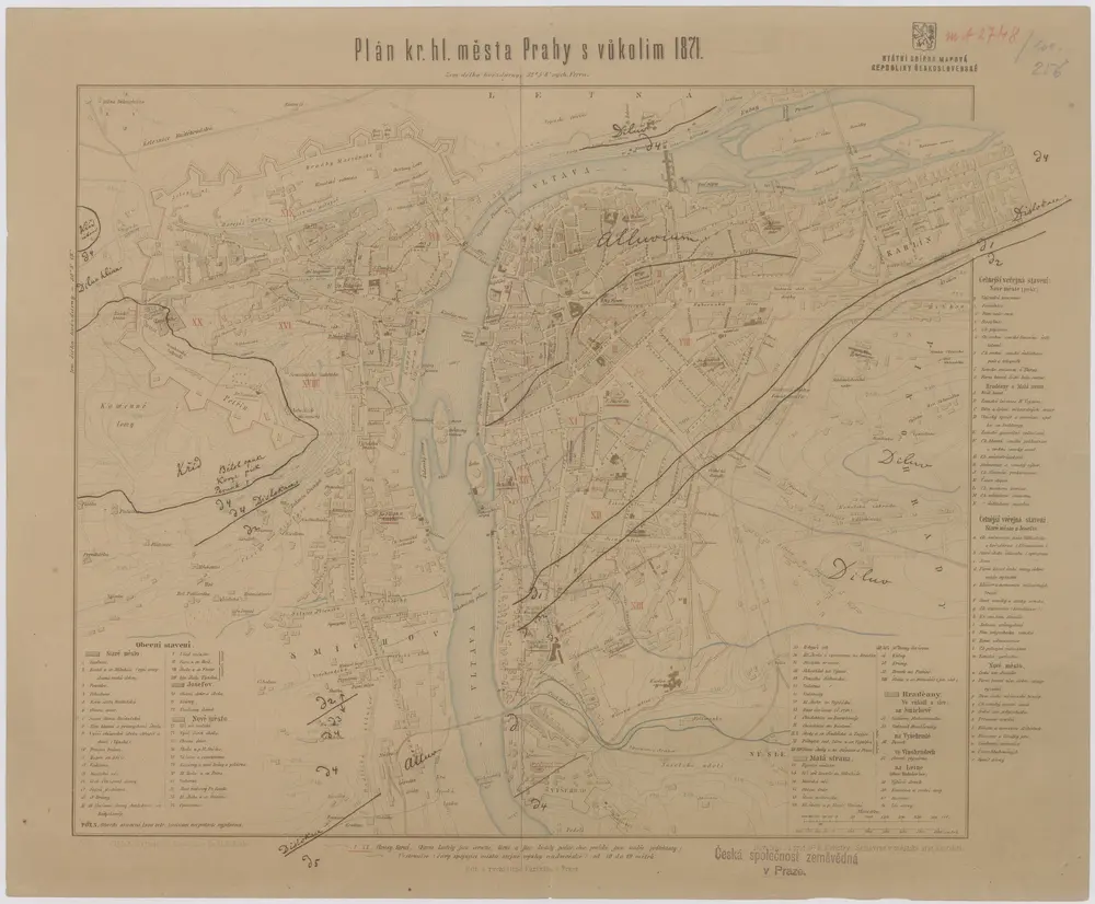 Plán kr. hl. města Prahy s vůkolím 1871