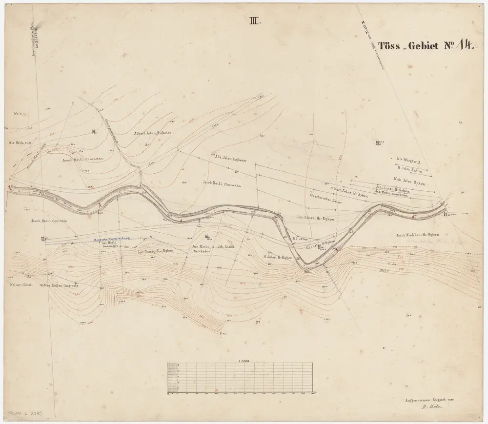 Wildberg: Tobelbach; Situationsplan (Töss-Gebiet Nr. 14 c bzw. Blatt III)