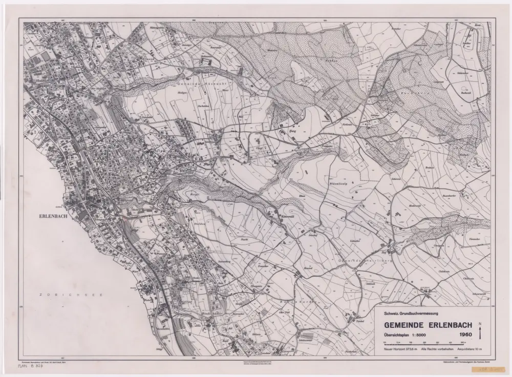 Erlenbach: Gemeinde; Übersichtsplan (Schweizerische Grundbuchvermessung)