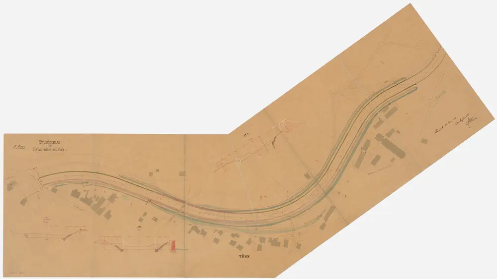 Töss: Tösskorrektion; Situationsplan und Querprofile (Töss-No. 204)