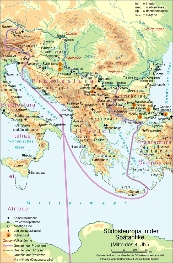 Südosteuropa in der Spätantike (Mitte des 4. Jh.)