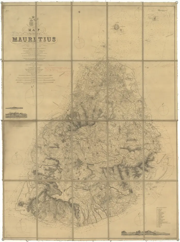 Map of the island of Mauritius