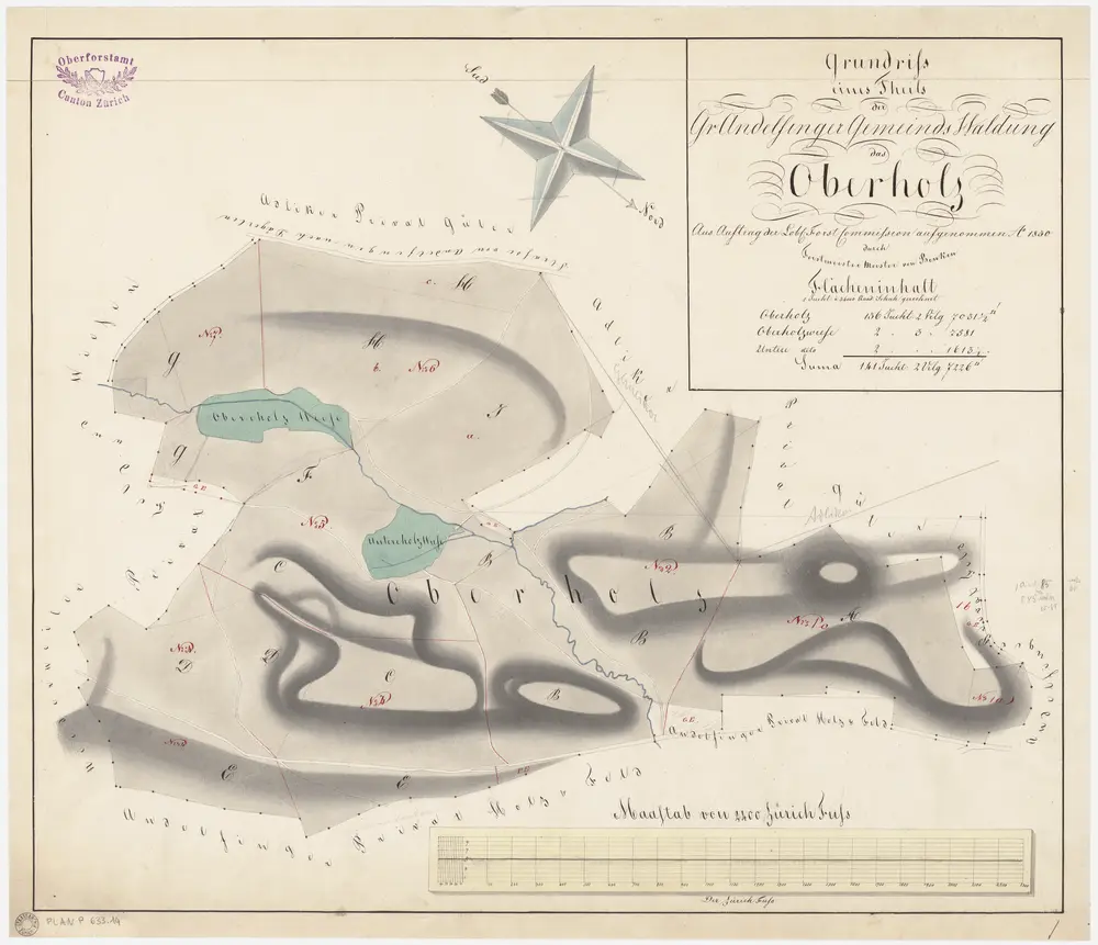 Andelfingen (damals Grossandelfingen): Gemeindewaldung: Oberholz; Grundriss