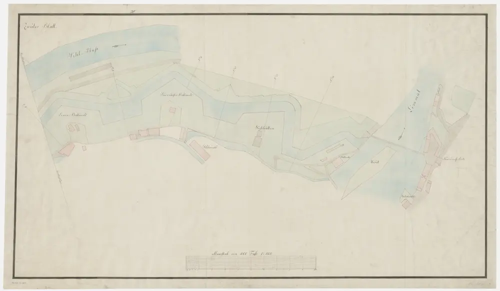 Zürich: Schanzenland vom Löwen-Bollwerk bis zur Niederdorf-Porte; Grundriss (2. Blatt)