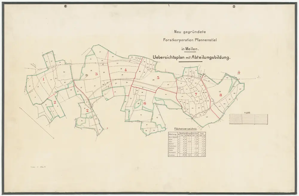 Meilen, Egg: Genossenschaftswaldung Pfannenstiel: Oberi Bergweid, Underi Bergweid, Höhe, Cholrüti, Chnabenhans (Knabenhans), Badholz, Stollenholz, Hochwacht; Grundriss