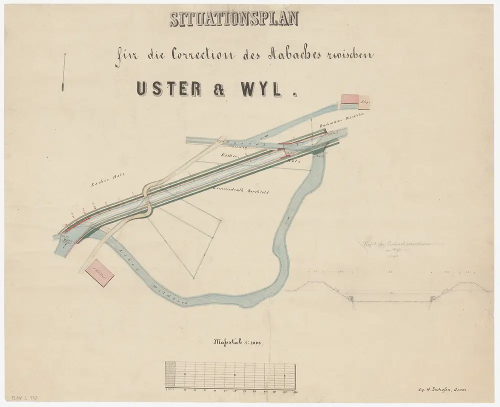 Uster: Aakorrektion (Aabach); Situationsplan