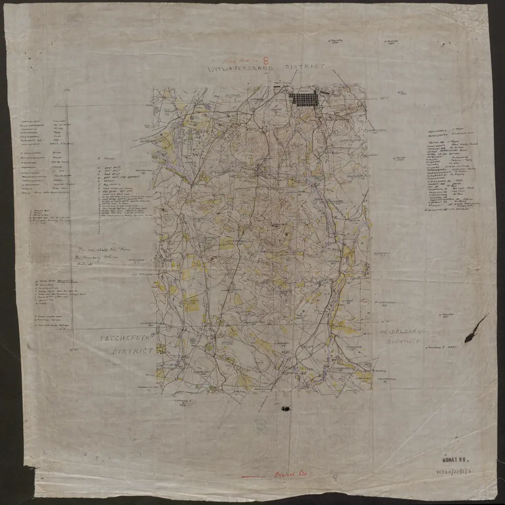 'Transvaal Manoeuvre Area. Surveyed by Capt. C. St B. Sladen Royal].E[ngineers]. & Lt. K.W. Lee R[oyal].F[ield].A[rtillery]. 1910/11.' - War Office ledger. Tracings