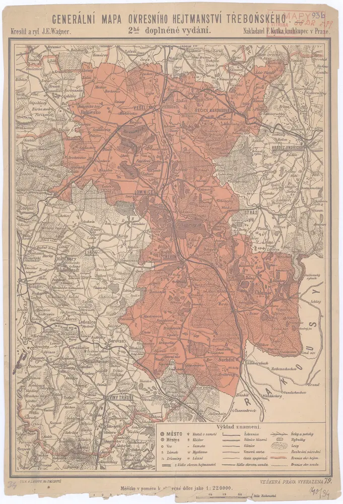 Generální mapa okresního hejtmanství Třeboňského