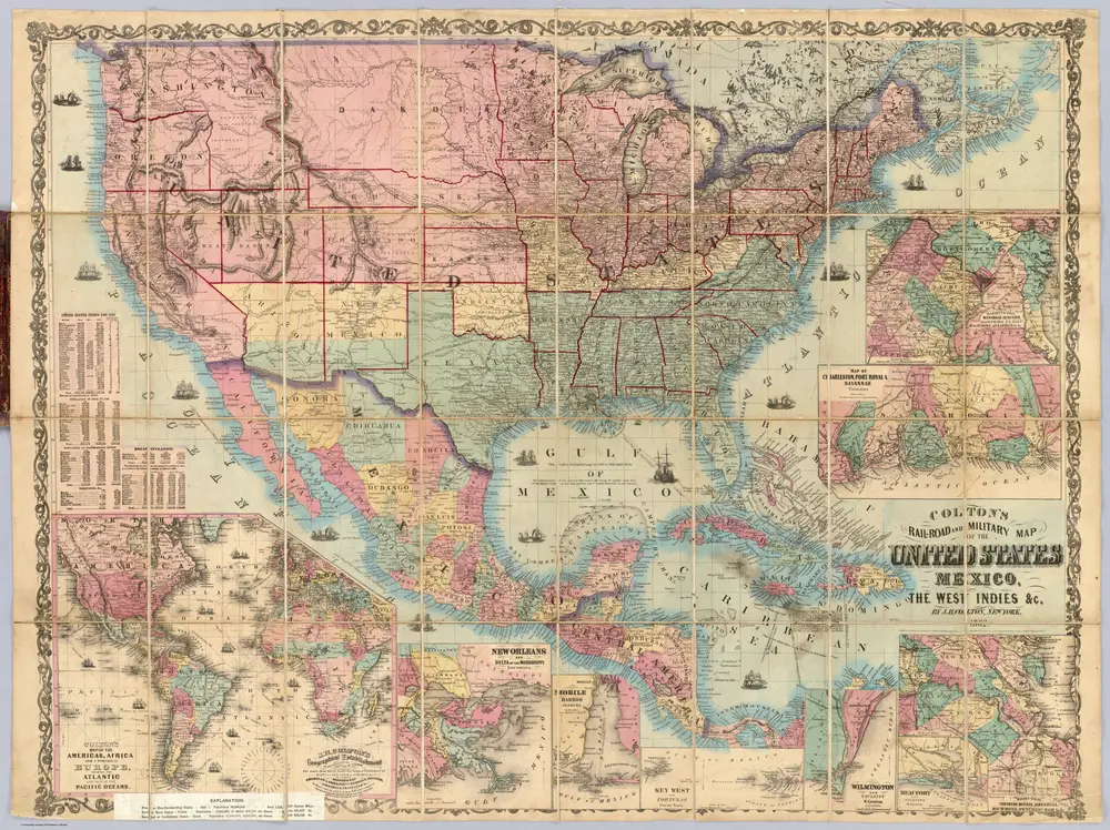 Colton's Railroad and Military Map, United States.