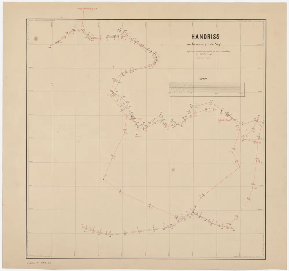 Winterthur, Seen, Oberwinterthur: Staatswaldungen: Oberwinterthur, Seen: Etzberg; Grundriss