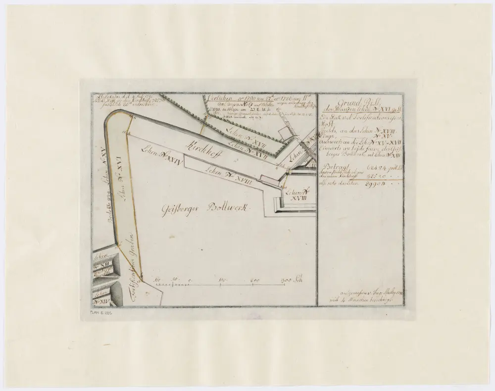 Zürich: Schanzenlehen Nr. 16 Grosse Stadt, beim Geissberger-Bollwerk; Grundriss