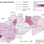 Territorium der heutigen Slowakei um 1900. Deutsche