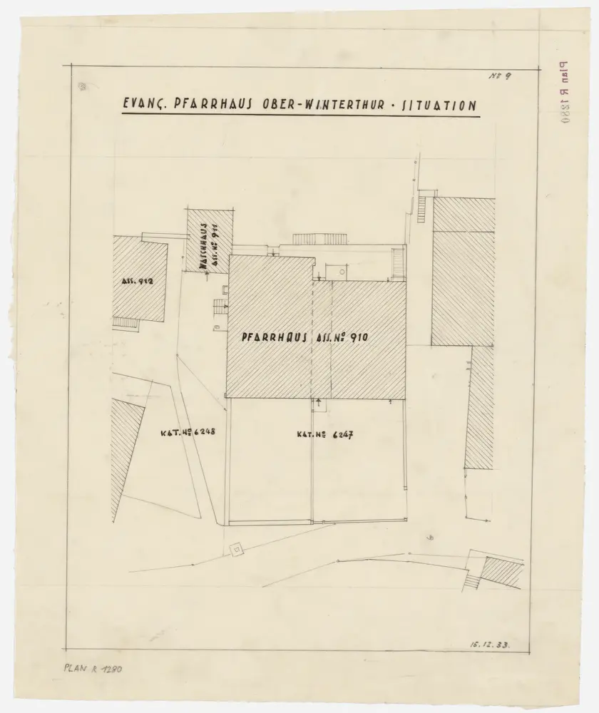 Oberwinterthur: Pfarrhaus und Umgebung; Grundriss (Nr. 9)