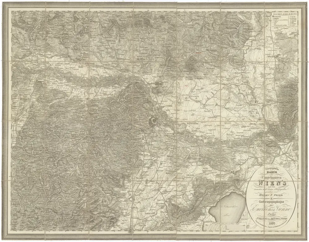 Topographische Karte der Umgebungen Wien's