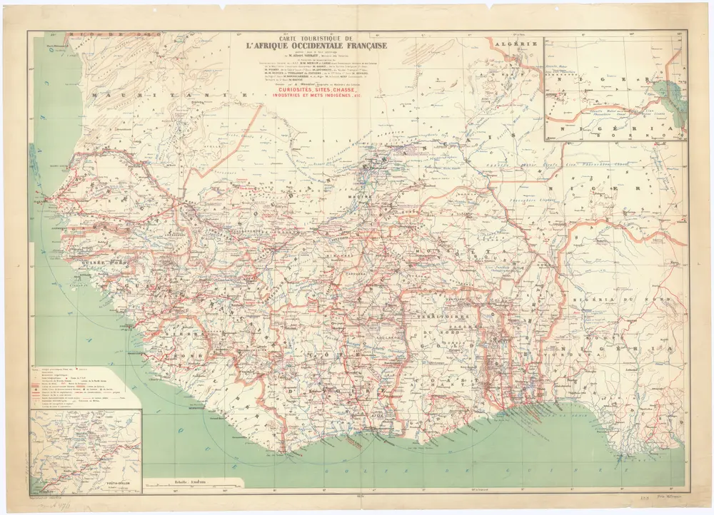 Carte touristique de l'Afrique occidentale française