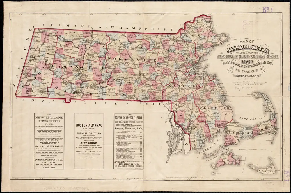 Map of Massachusetts to accompany the Massachusetts register & business directory