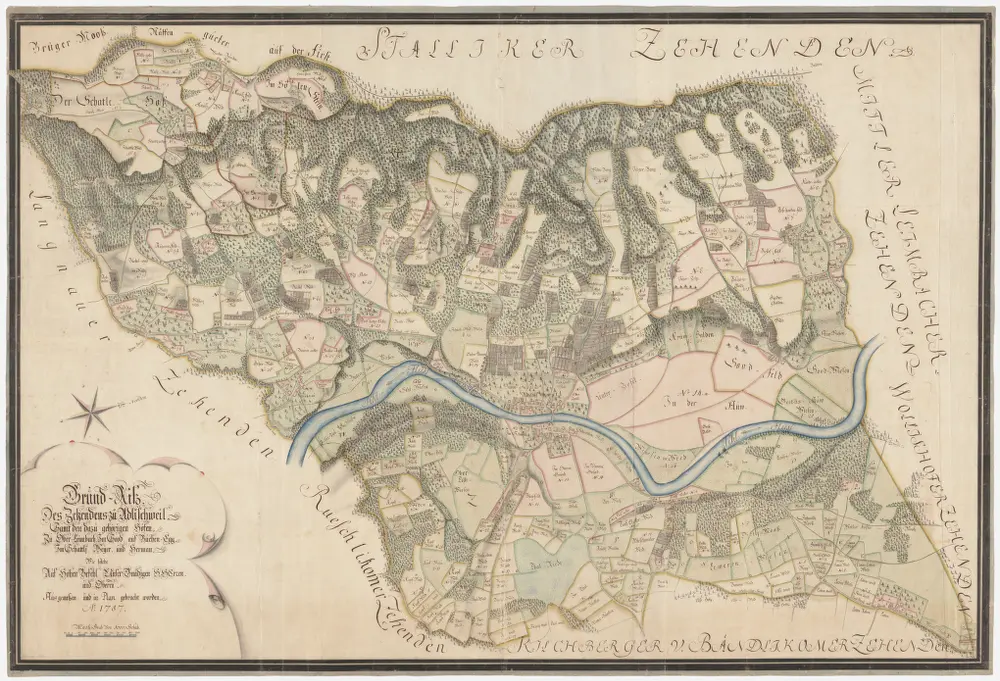 Adliswil, Wollishofen: Zehntenbezirk Adliswil samt den dazu gehörenden Höfen Oberleimbach, im Sood, auf Buchenegg, im Schattli, im Weiher und im Hermann, zehntenpflichtig dem Amt Kappelerhof; Grundriss