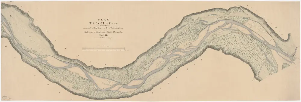 Winterthur: Töss von unterhalb der oberen Au bis zur Einmündung der Kempt; Situationsplan (Töss-Gebiet Nr. 21 b bzw. II. Blatt)