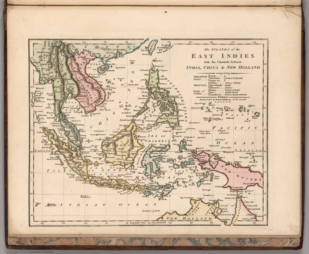 The Islands of the East Indies with the Channels between India, China & New Holland.